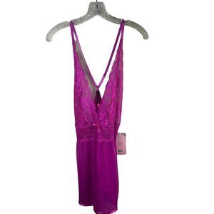 Seven ‘til Midnight Floral Lace Babydoll 1X/2X Pink‎ NEW